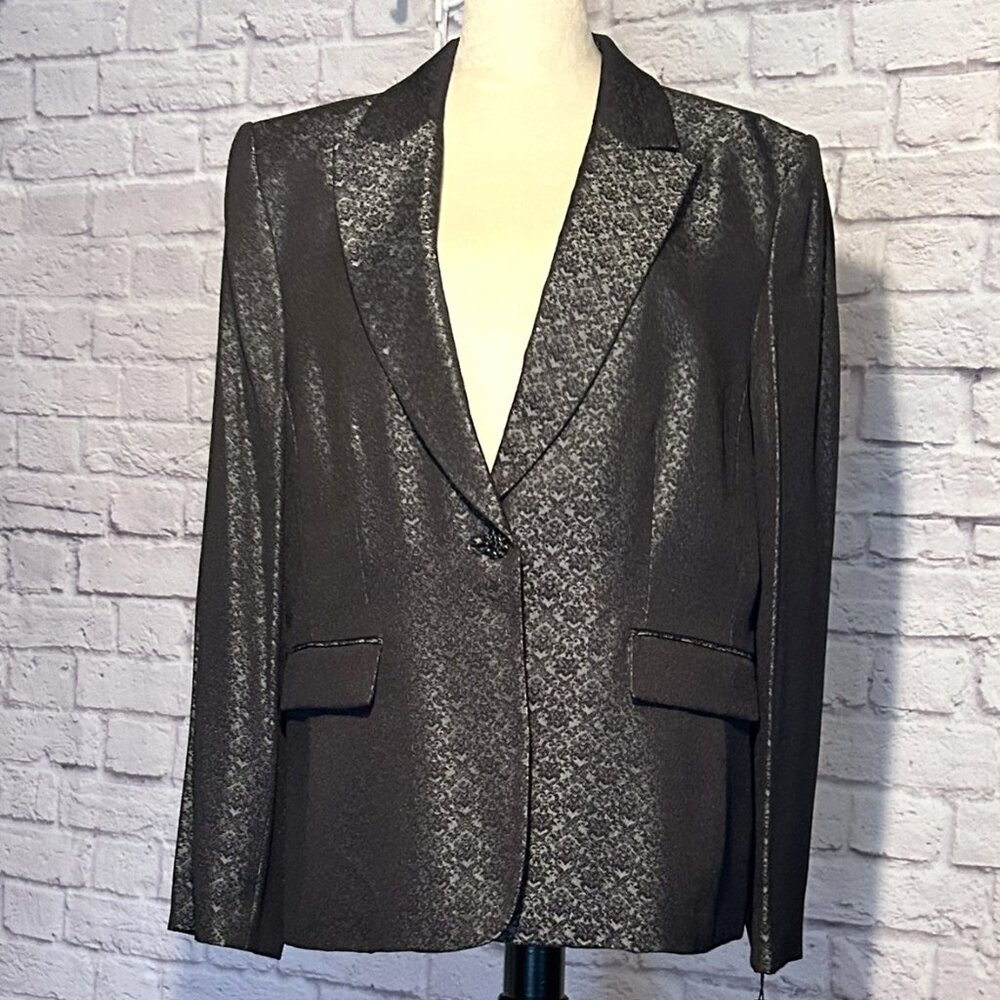 Tahari ASL Steel Black Luxe Jerry Jacket Nwt